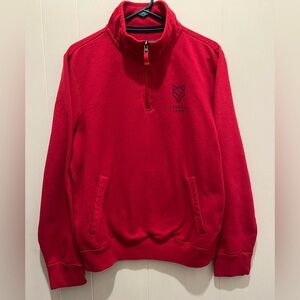 Prince & Fox Red Blue Quarter-Zip Pullover—Large Men’s